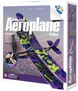 PLAYSTEAM Rubber Band Aeroplane Biplane STEM Kit