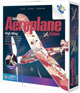 PLAYSTEAM Rubber Band Aeroplane High Wing STEM Kit