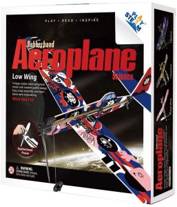 PLAYSTEAM Rubber Band Aeroplane Low Wing STEM Kit